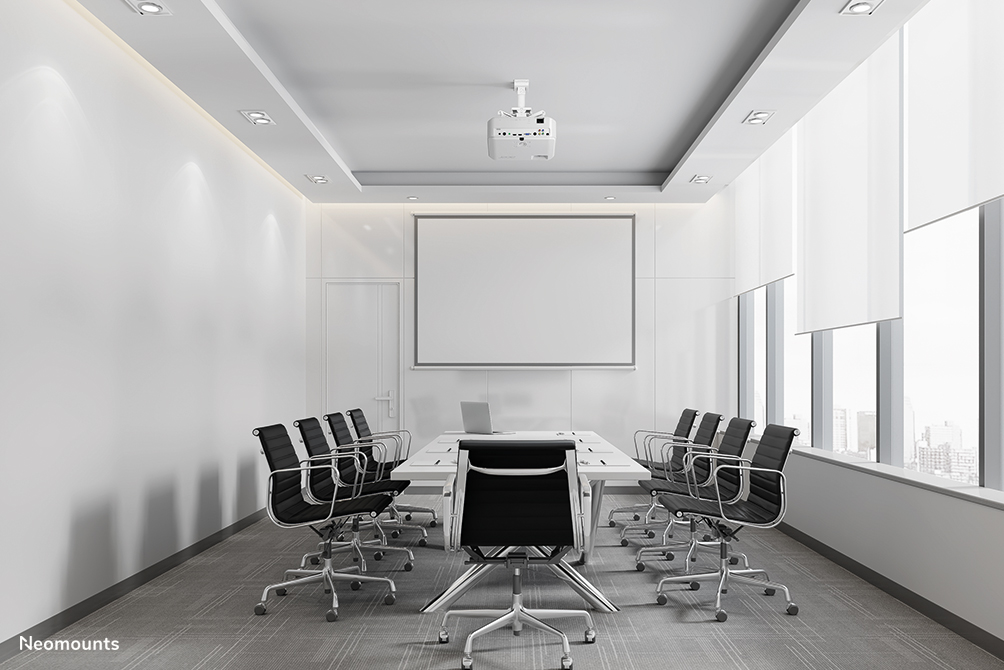 Neomounts CL25-530WH1 Soporte de techo para proyector - alt. 25,5 cm - fácil montaje - movimiento completo